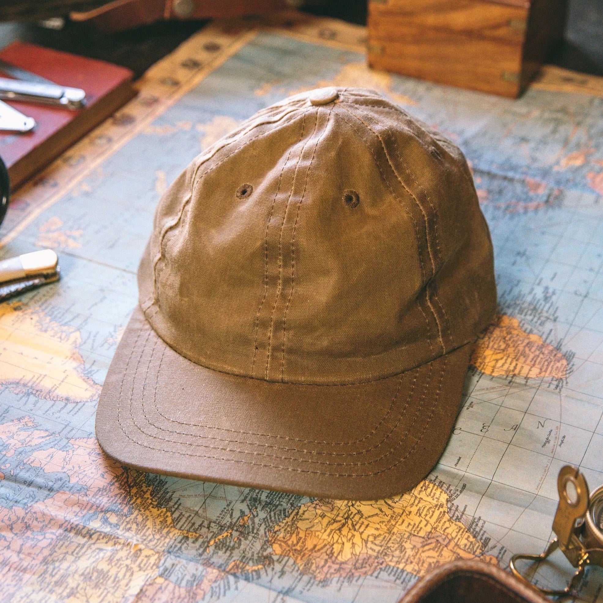 Waxed canvas ball cap outlet